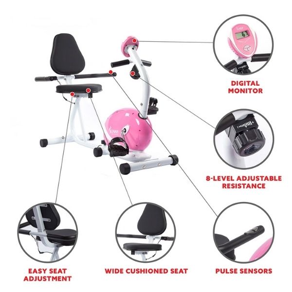 Pink best sale recumbent bike