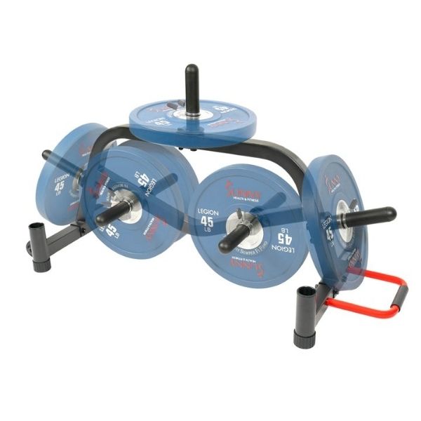 Weight Plate Rack Multi-Weight Plates & Barbell Rack Storage Stand Side View
