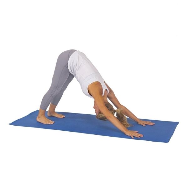 Thin Yoga Mat For Health & Fitness Blue Model Trainer