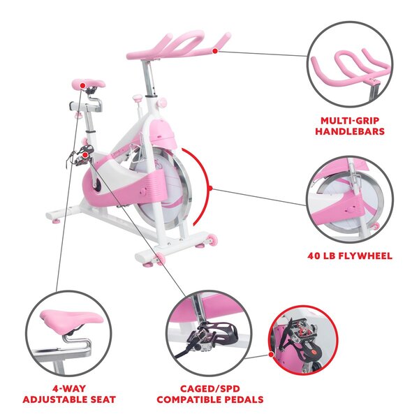 Pink-Exercise-Bike-Belt-Drive-Premium-Indoor-Cycling-Trainer1_2
