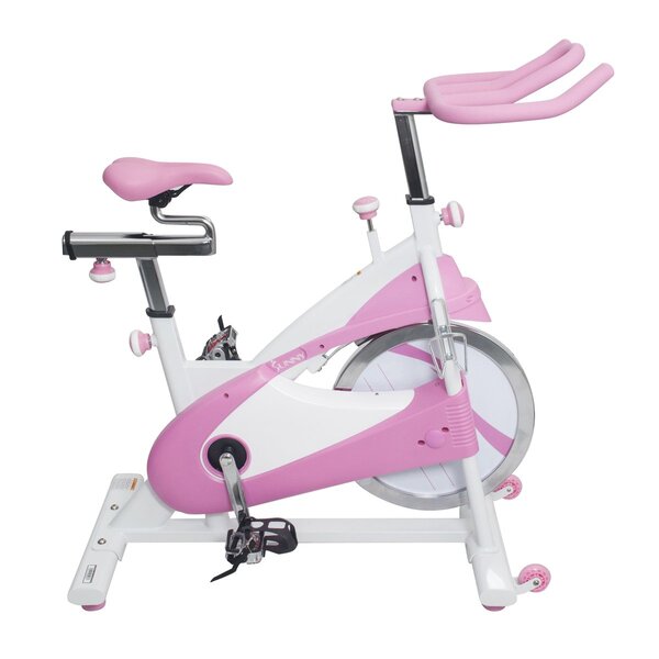 Pink-Exercise-Bike-Belt-Drive-Premium-Indoor-Cycling-Trainer1