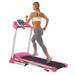 Pink Treadmill with Manual Incline and LCD Display Running