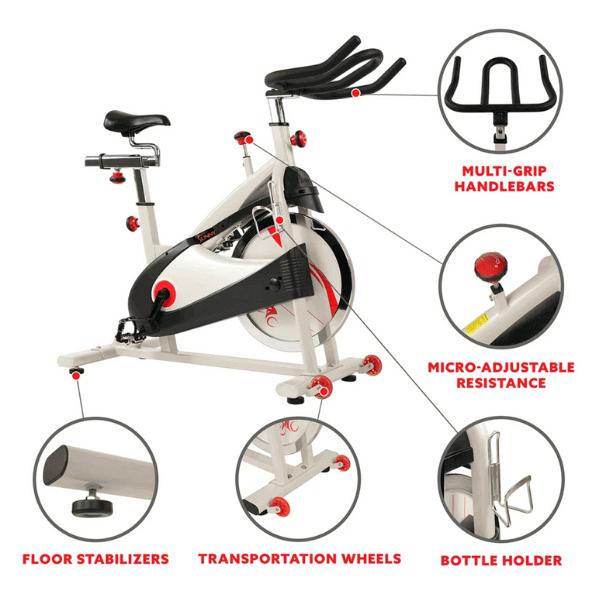 Premium-Cycling-Exercise-Bike-Indoor-Fitness-Belt-Drive-Clipless-Pedal-details-2