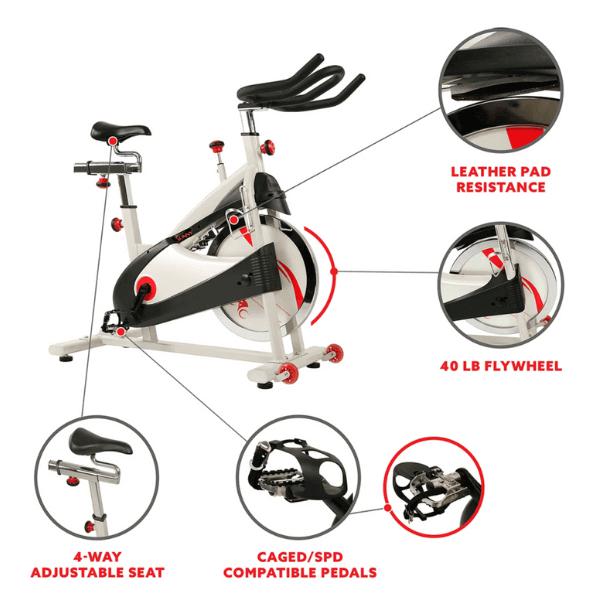 Premium-Cycling-Exercise-Bike-Indoor-Fitness-Belt-Drive-Clipless-Pedal-details