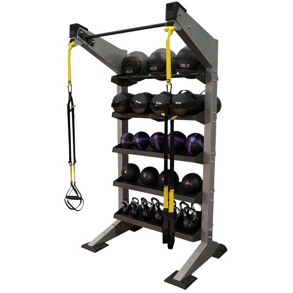 Diamond Fitness Storage Bay Single Rack 5 Tier with Suspension Trainer DF1RS