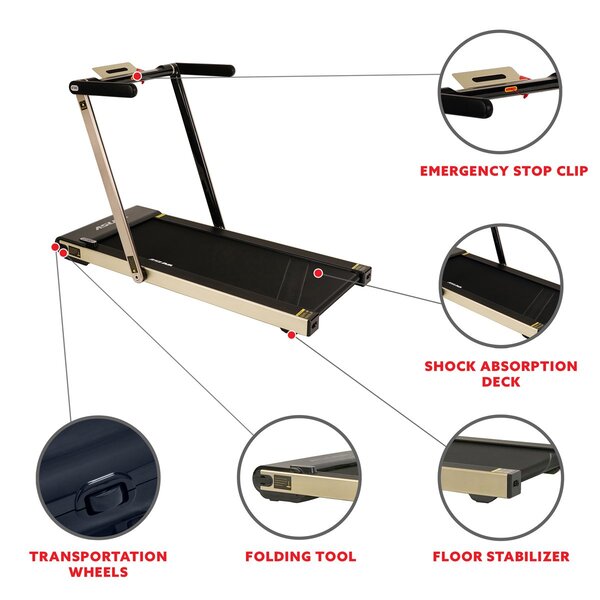 Asuna Slim Folding Space Saving Commercial Treadmill Utility