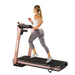 SpaceFlex Pink Running Treadmill with Auto Incline and Foldable Wide Deck Saves Space