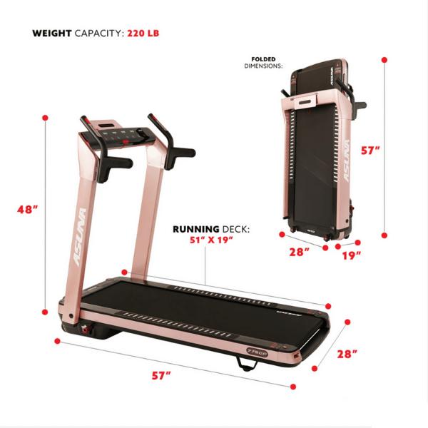 SpaceFlex Pink Running Treadmill with Auto Incline and Foldable Wide Deck Specifications