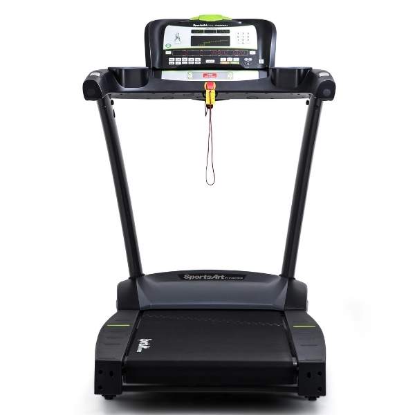 SportsArt Foundation Ac Motor Treadmill T635A back facing view of running belt leading up to the console