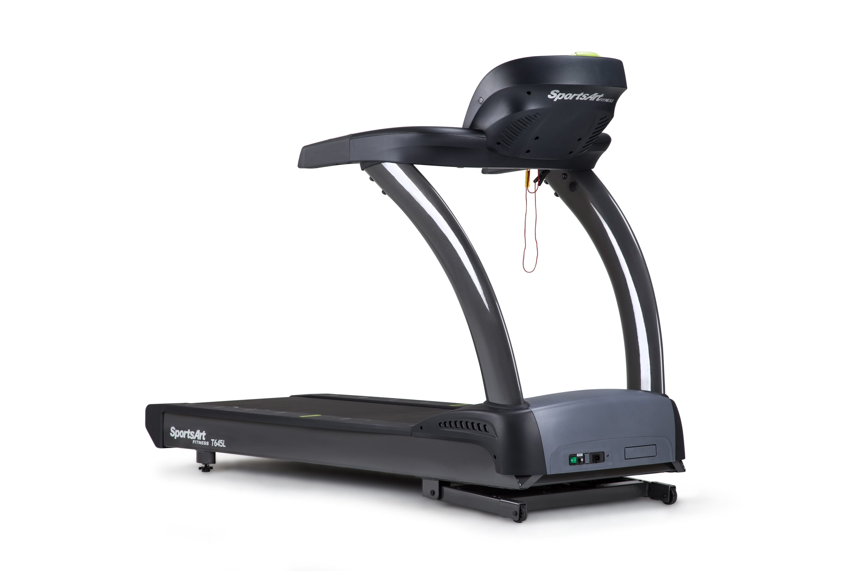SportsArt Performance Treadmill T645L angle side view with console towad the right hand view