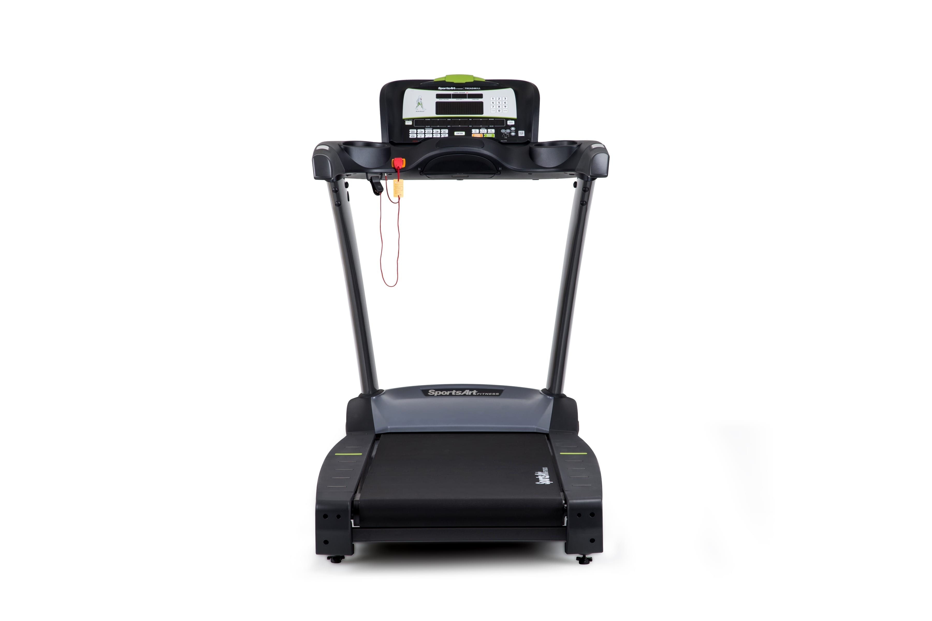 SportsArt Performance Treadmill T645L back facing side with console front face view
