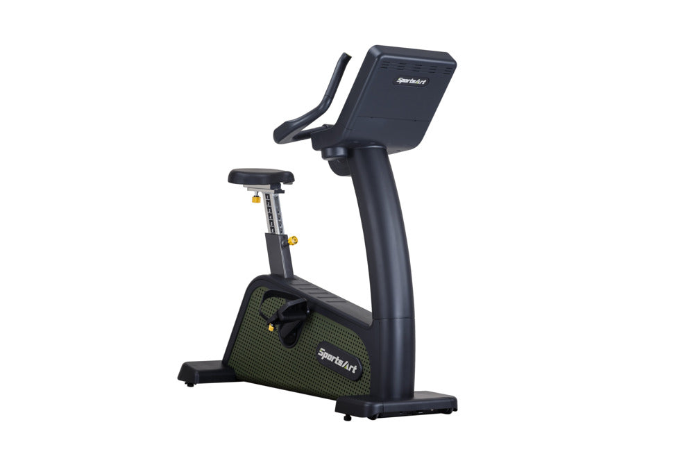 SportsArt Status Eco-Powr Upright Cycle G576U side front angle view 