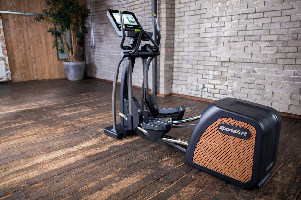 SportsArt Status Senza Elliptical-16 inch - E876-16 back side angle view