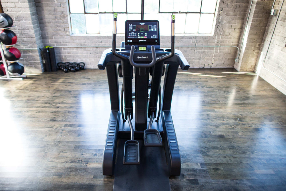 SportsArt Verso Status Eco-Powr Cross Trainer G886 back view inside home gym setting