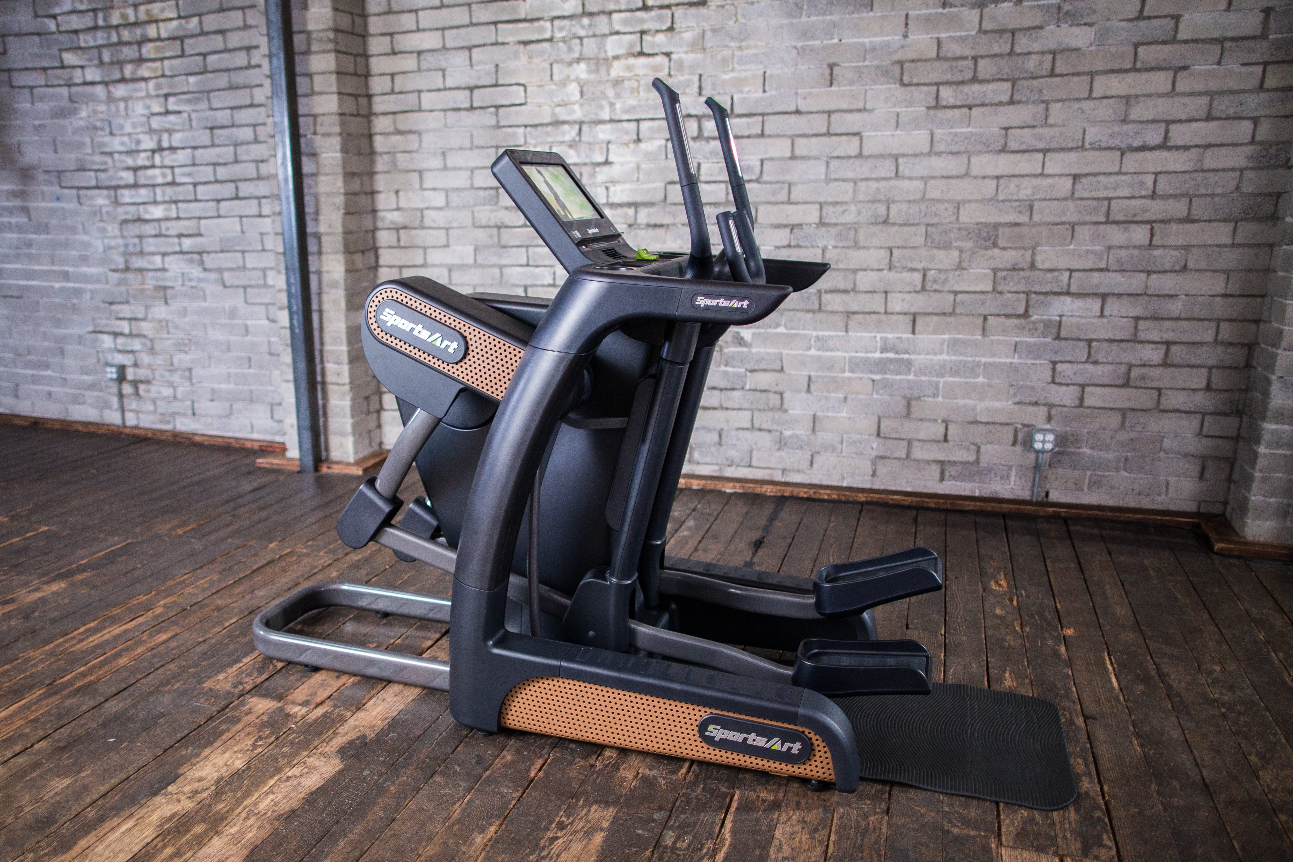 SportsArt Verso Status Senza Cross Trainer-16 inch V886-16-1 side view inside a home gym 
