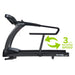 SportsArts Medical Treadmill T635M side view with 3 MPH Reverse Speed spec graphic