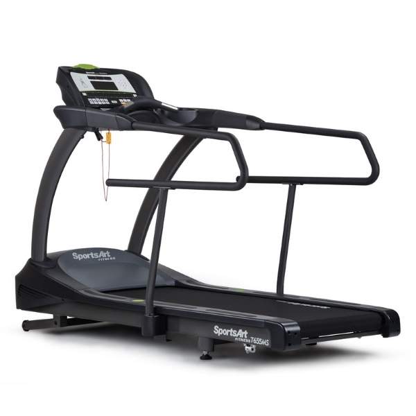 SportsArts Medical Treadmill T655MS side view angle with console toward the left side 
