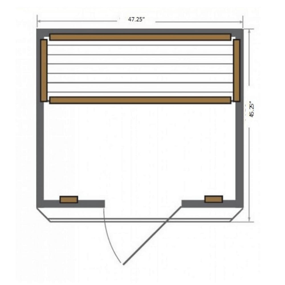 SunRay 2-Person Sierra Sauna HL200K Layout