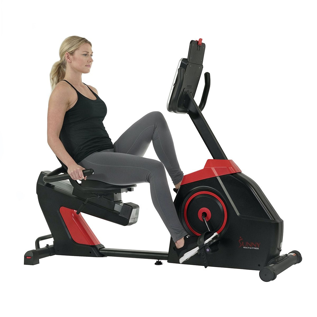 Sunny Health Fitness EVO FIT Recumbent Bike Electro-Magnetic Cardio Fitness Hand and Foot Placement