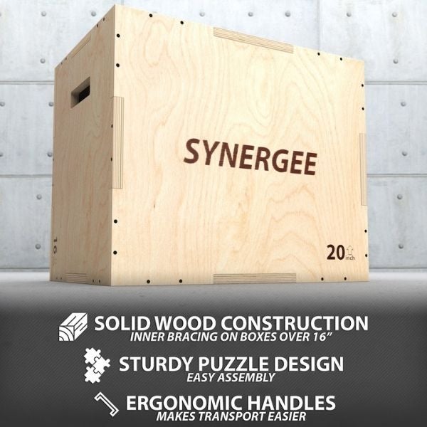 Synergee 3-in-1 Wood Plyo Boxes 24" Features