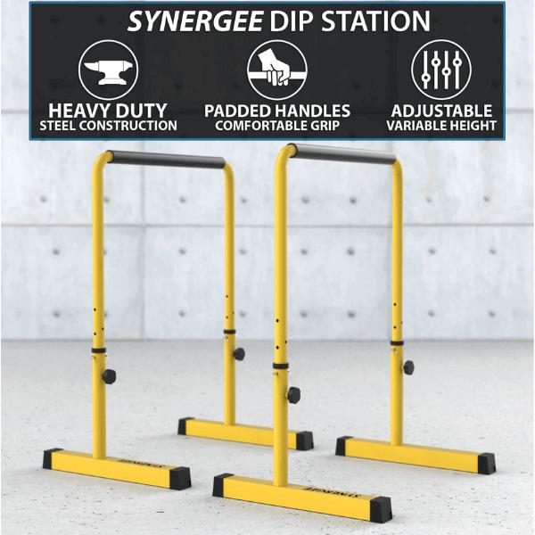 Synergee Adjustable Dip Station quality construction