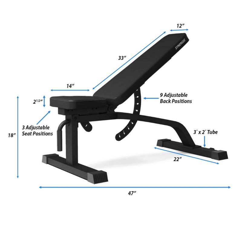 Synergee Adjustable Incline Decline Bench dimensions