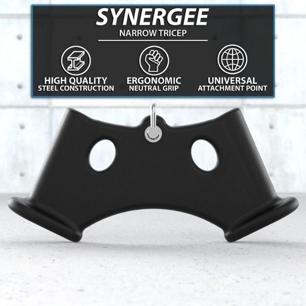 Synergee Cable Attachments Matte Black Tricep Bar - Narrow Features