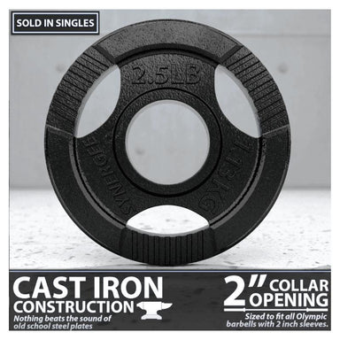 Synergee Cast Iron 2.5 LB Single Weight Plate 2 Inch  Collar