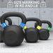 Synergee Cast Iron Kettlebells kg and lb markers