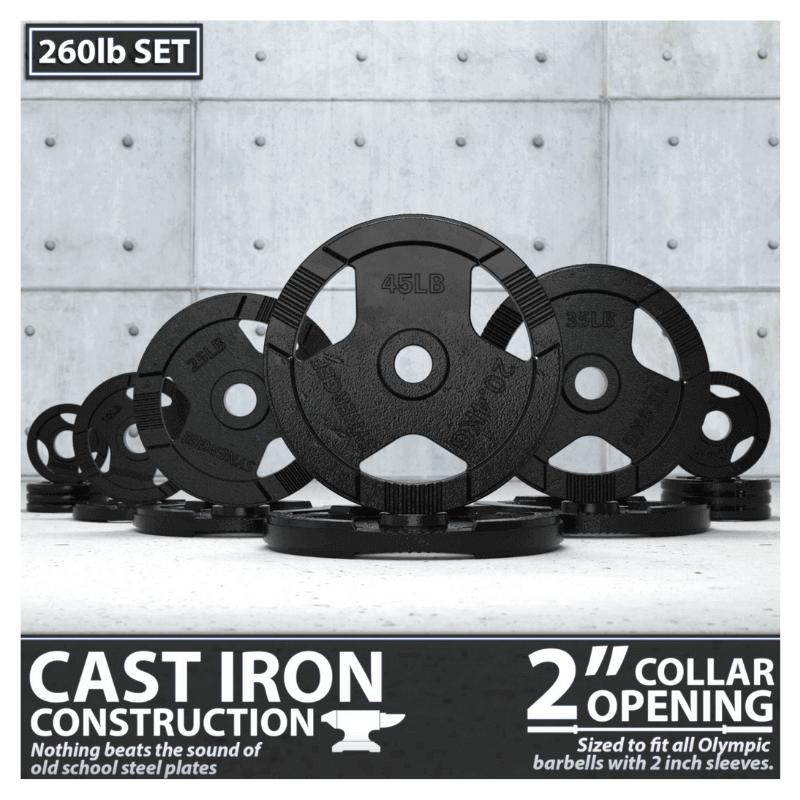 Synergee Cast Iron Weight Plates Set 260 2 Inch Opening