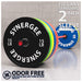 Synergee Color Bumper Plates 350 LB Set on Barbell