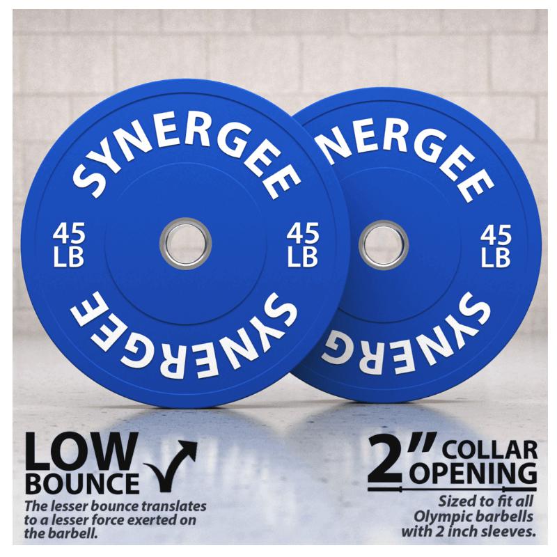Synergee Color Bumper Plates 45 LB Pairs Olympic