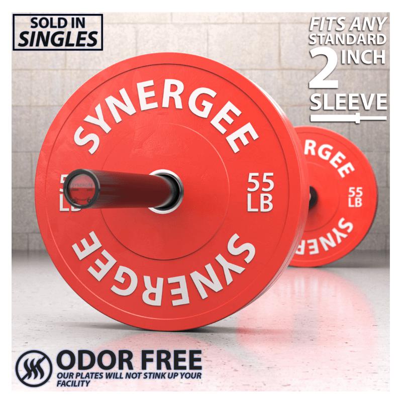Synergee Colored Bumper Plates 55 LB Single 2 Inch Fit