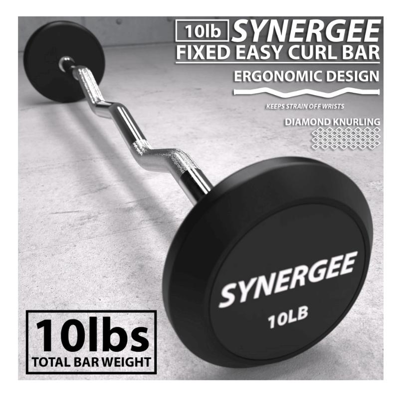 Synergee Fixed Curl Bars - 10 Lbs Design