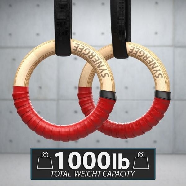 Synergee Gymnastic Rings Large With Grip Capacity