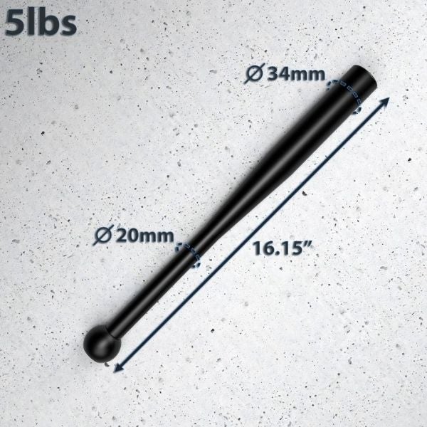 Synergee Indian Clubs 5LB Dimensions