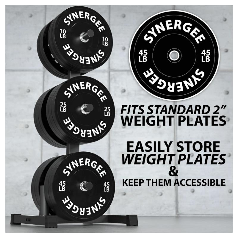 Synergee Olympic Weight Plate and Barbell Holder Easy Storage