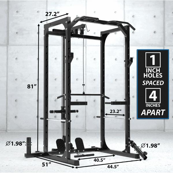Synergee Power Rack With Pulley System Dimensions