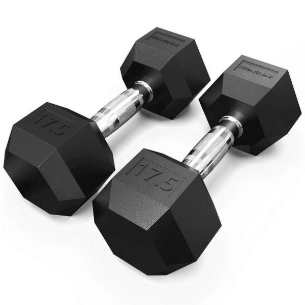 Synergee Rubber Hex Dumbbells 17.5LB Pair