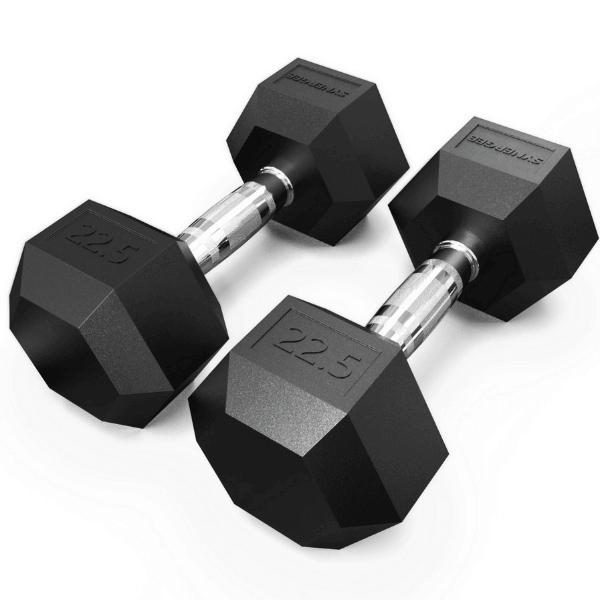 Synergee Rubber Hex Dumbbells 22.5LB Pair