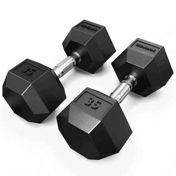 Synergee Rubber Hex Dumbbells 35LB Pair