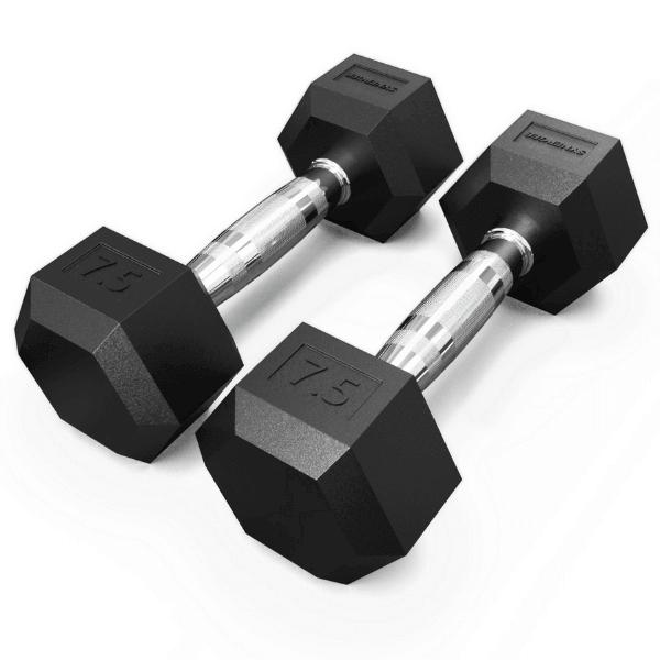 Synergee Rubber Hex Dumbbells 7.5LB Pair