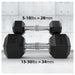 Synergee Rubber Hex Dumbbells Sets Dimensions
