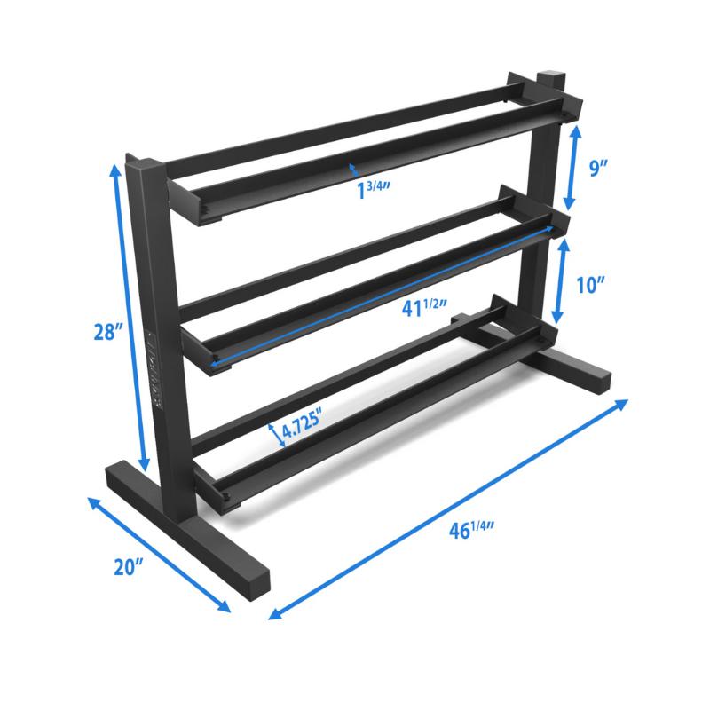 Synergee Rubber Hex Dumbbells with Rack Specificatrions