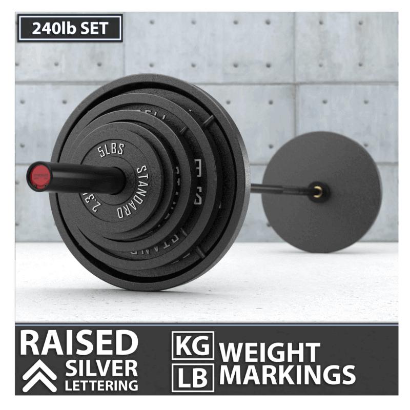 Synergee Standard Metal Weight Plate 240 LB Weight Markings