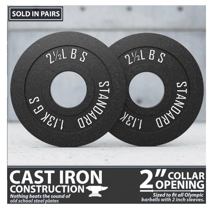 Synergee 1 inch Cast Iron Weight Plates, 10lb - Pair