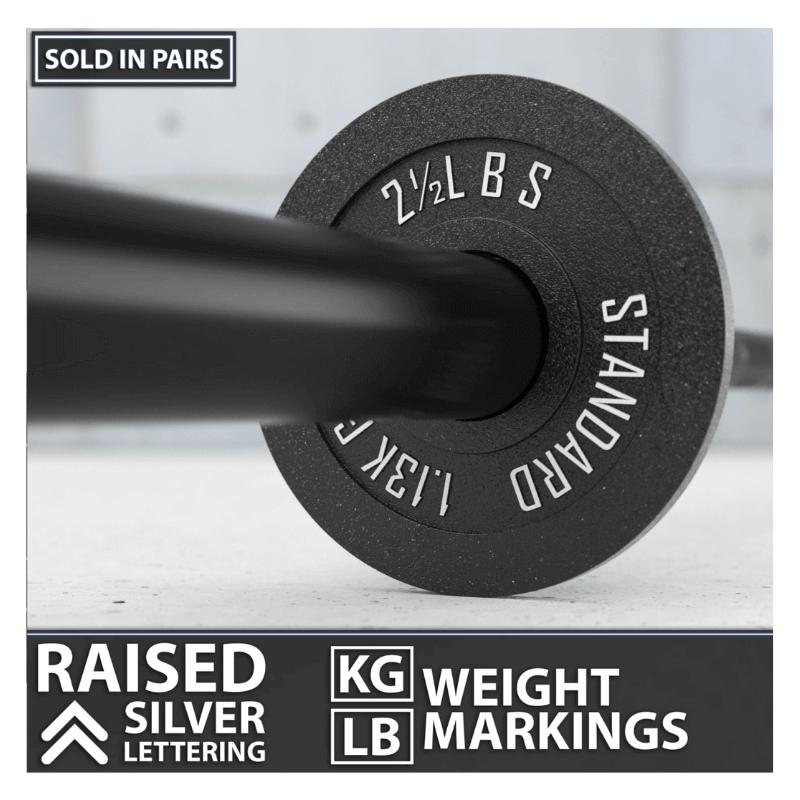 Synergee Standard Metal Weight Plate Pairs 2.5 LBs Markings
