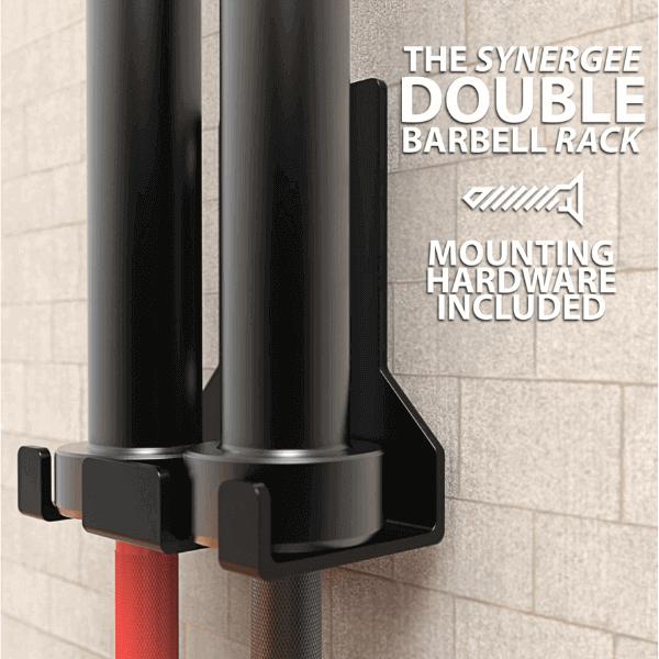Synergee Dual Vertical Barbell Wall Storage Racks Mounting Hardware