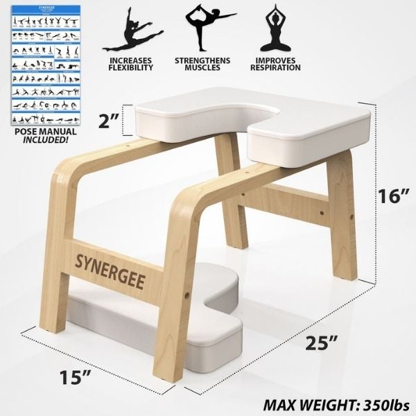 Synergee Yoga Chair White Dimensions