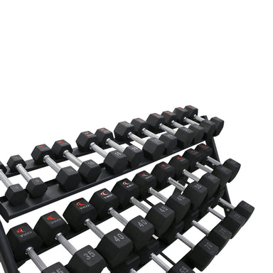TKO 3-Tier Horizontal Dumbbell Rack 6250 Angle View